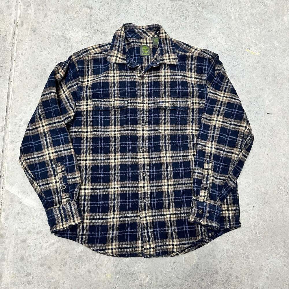 Timberland Heavyweight Button Up Flannel Shirt - Large